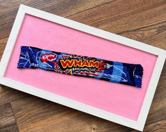 Wham Bar - Hand embroidered wall art retro candy uk sweets