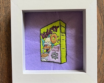 Krusty O’s Simpsons Embroidery 10cm x 10cm Box Frame