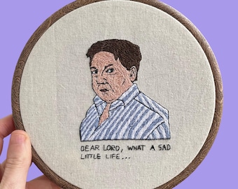Come Dine With Me Meme Hand Embroidered Hoop Art (7")