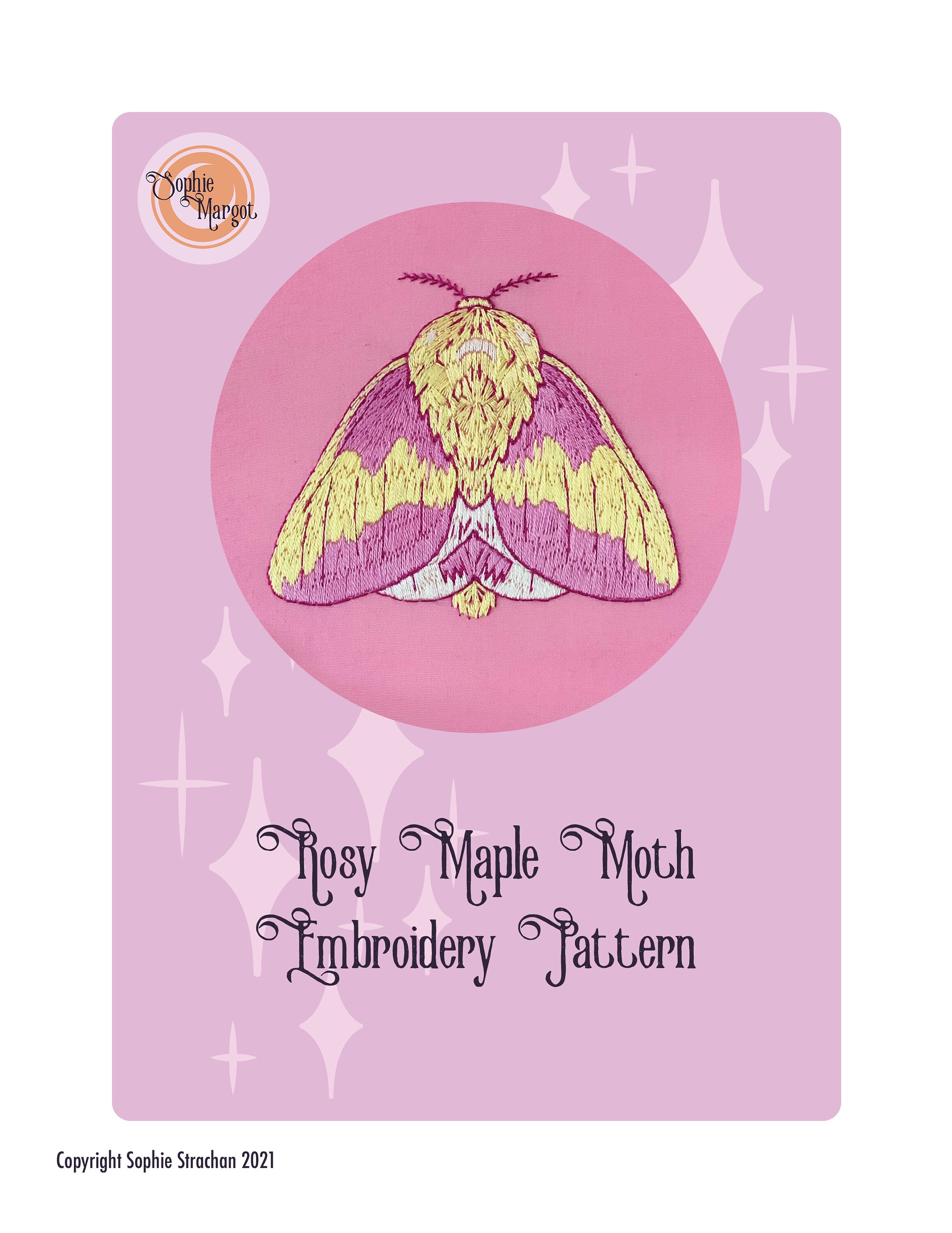 Moks146(p) Embroidery Patch Rosy Maple Moth