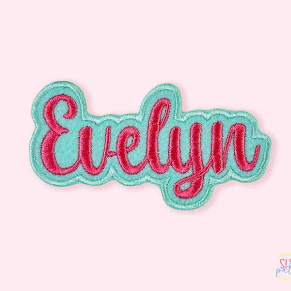 Embroidered Evelyn Name Patch. Personalized Name Patch. Custom Name Patch. Embroidered Patch For Jackets, Shirts, Caps, Backpacks, Vests.