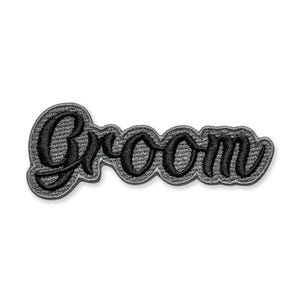Groom Embroidered Patch – Wedding Iron‑On for Jackets, Totes & Groom Accessories