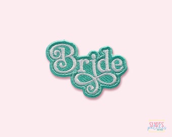 Custom Embroidered Iron On Bride Patch 2. Wedding Patch. Denim Jacket Patch.  Stick-On Patch. Wedding Gift For Her. Sew-On. Hook and Loop