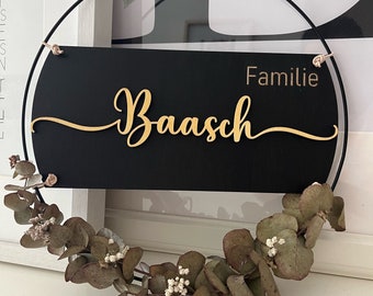 Familienschild | Türschild | Haustürschild | Metallring personalisiert