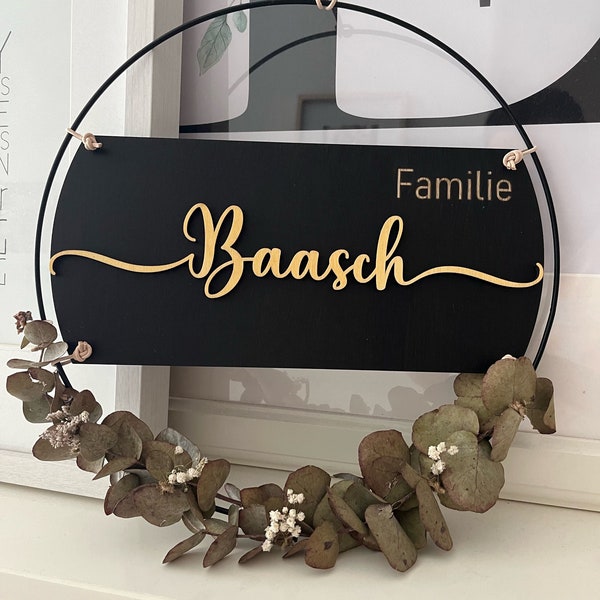 Familienschild | Türschild | Haustürschild | Metallring personalisiert