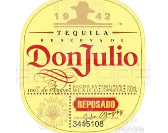 Tequila Don Julio añejo etiqueta digital para descargar, te la puedo  personalizar sin costo extra, JPG y PNG, ¡pide ya tu personalización!