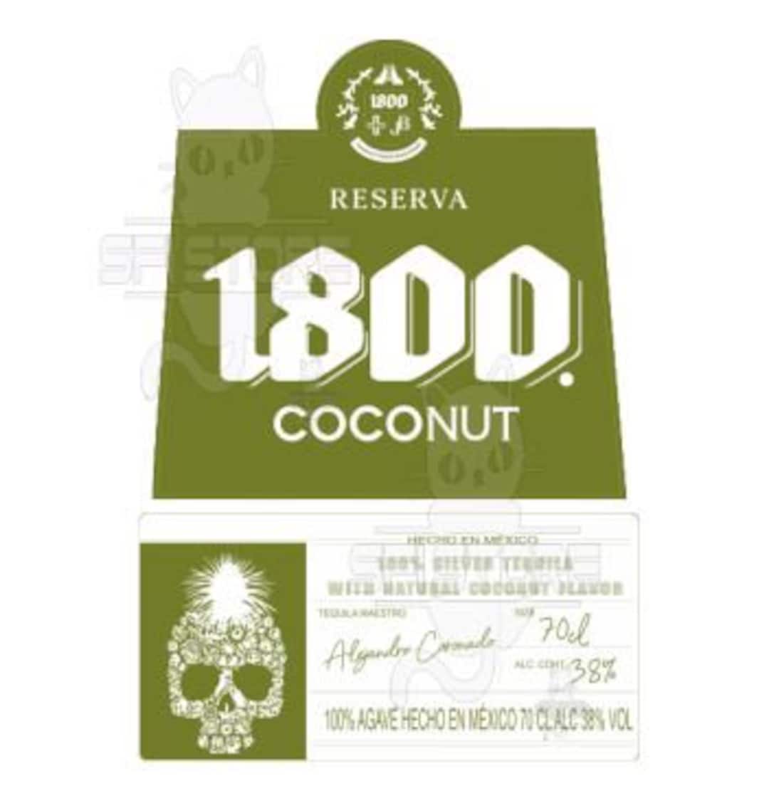 Tequila 1800 Coconut Digital Label File, Download Now, High Quality