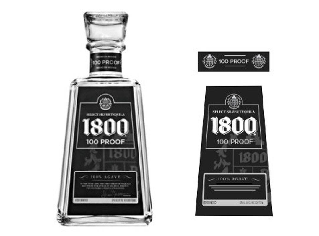 Tequila 1800 BLACK, Digital Label Ready to Download, PNG and JPG, High Tequila 1800 BLACK, Digital Label Ready to Download, PNG and JPG, High
