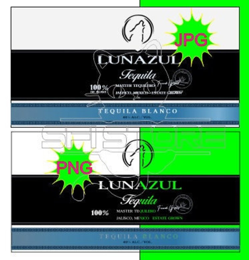 Tequila Lunazul Blanco Digital Label File for Download and - Etsy