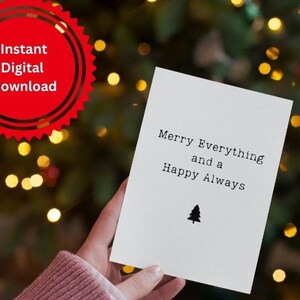 Buon tutto e un biglietto felice sempre, lavoro per biglietti di auguri, download digitale istantaneo, biglietto di Natale stampabile, biglietto di buon Natale