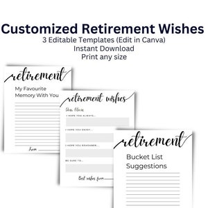 Personalized Retirement Wishes Template, Editable Office Retirement Party Game, Retirement Advice, Retirement Bucket List Ideas Template