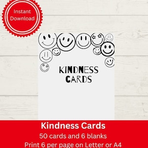 Kindness Cards Instant Download, Kids Activities, Mindful Advent Cards, Acts of Kindness, Christmas Printable, Advent Calendar, Lent