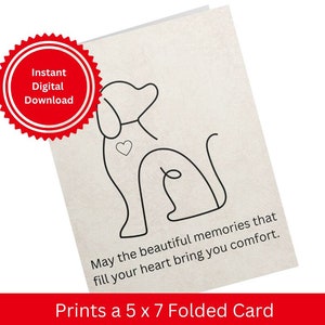 Carta di perdita del cane, Carta di condoglianze per animali domestici, Carta di simpatia per cani, Carta di download istantaneo per perdita di animali domestici, Carta di morte di animali domestici, Carta stampabile, Lutto di cani,