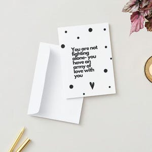 Carte imprimable Vous ne vous battez pas seul, soutien de l'amitié, lutte contre le cancer, encouragement, carte courageuse, inspiration, téléchargement numérique