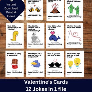 Biglietto di San Valentino stampabile con scherzi per bambini, regalo di San Valentino per la classe scolastica con scherzi per bambini, biglietti divertenti di San Valentino, scherzi per papà per San Valentino