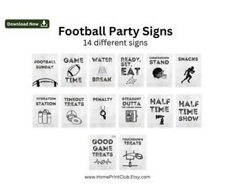 Football Party Printable Signs Bundle,  Printable Football Theme Birthday Decoration,  Football  Party Decor, Football  Team Party Decor