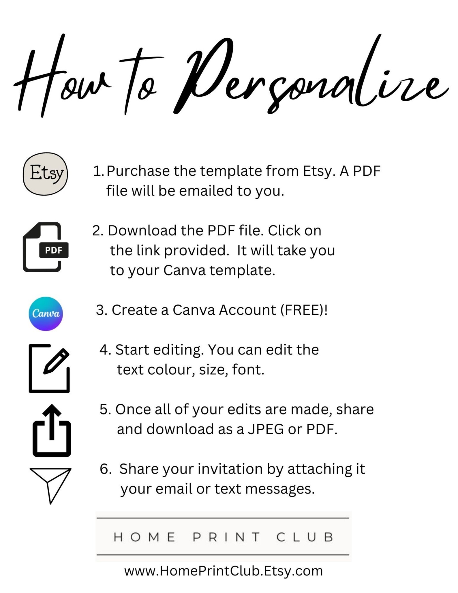 DIY Editable Digital Invitation Template Evite Electronic - Etsy
