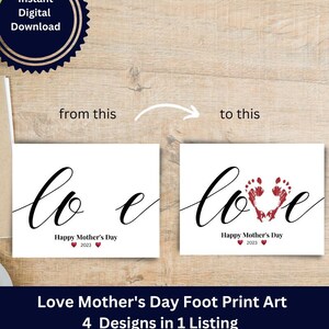 Mother's Day Footprint Printable Template, Mother's Day Activity, Kids ...
