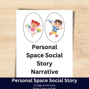 Personal Space Social Story, Autism Social Story, ADHD Resource, Behaviour Management, Autism Strategies, Social Skills Story, 17 page book