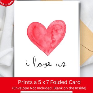 Ich liebe uns Karte, druckbare Valentinstagskarte, Karte für ihn, Geschenk für sie, niedliche Valentinskarte, Herzkarte, Jahrestagskarte, BFF-Grußkarte