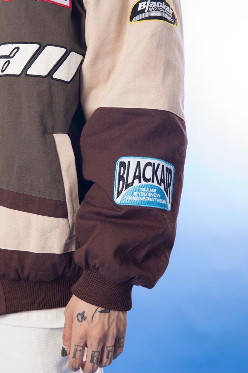 Y2k Extreme Blackair Embroidered Racing Jacket 90s 80s Etsy