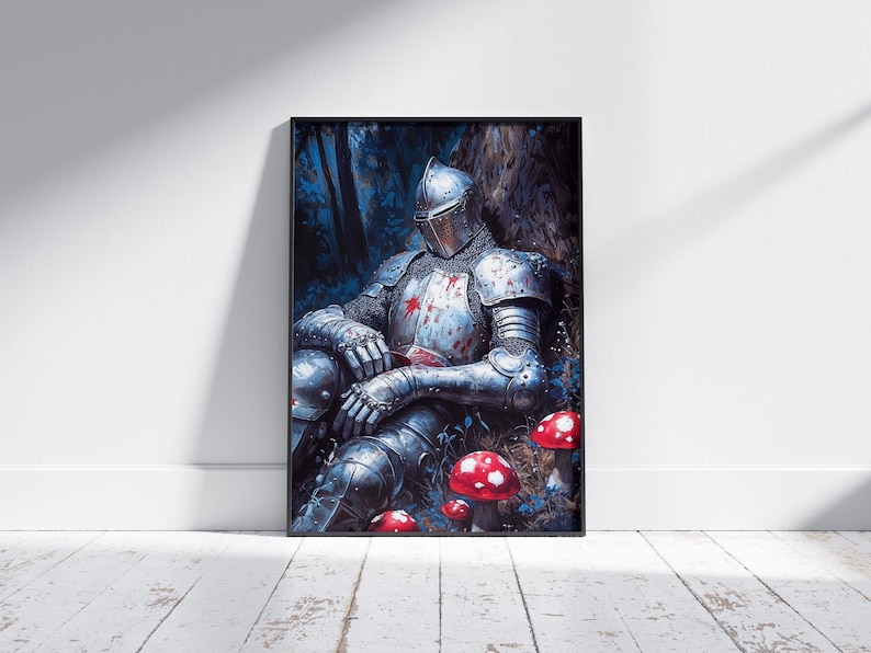 Dark Fantasy Fallen Knight Digital Art Print Fallen Knight Series 2024 ...