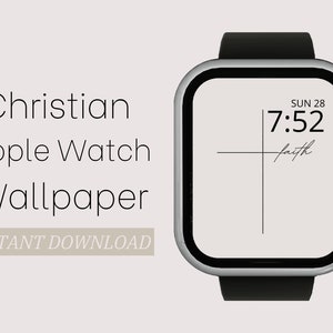 Christian Apple Watch Wallpaper - Cursive Faith Cross