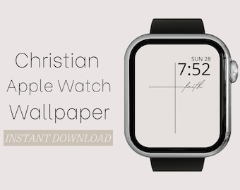 Christian Apple Watch Wallpaper - Cursive Faith Cross