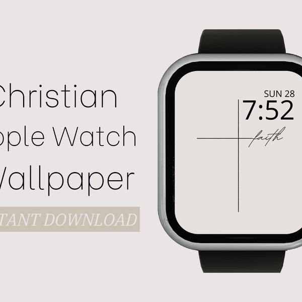 Christian Apple Watch Wallpaper - Cursive Faith Cross