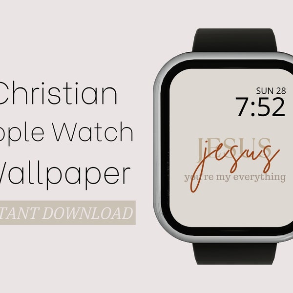 Christian Apple Watch Wallpaper - Jesus You're My Everything (Red Lettering)