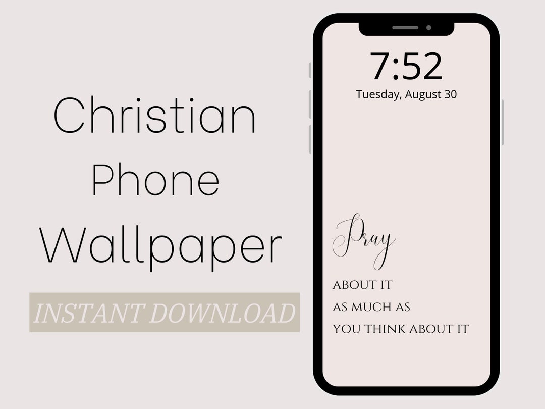 Christian Phone Wallpaper Pray About It as Much as You Think Etsy