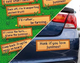 Stardew Valley Inspired Bumper Magnets (6) – Blame The Junimos, Rather Be Farming & More