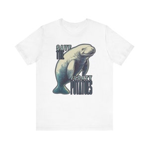 Save the Floaty Potatoes Funny Manatee Shirt - Ocean Life Awareness Tee for Manatee Lovers - Cute Ocean Animal Advocate Apparel