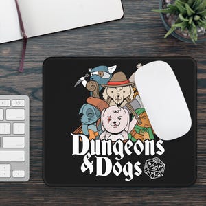 Dungeons and Dogs Non Slip Mouse Pad | Fantasy Game Desk Decor | Unique Gift for Dog Lovers | RPG-Inspired Desk Mat | Fun Gaming Accessory