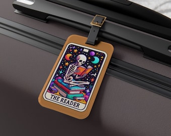 Reader Tarot Card Luggage Tag - Unique Travel Accessory for Book Lovers - Perfect Baggage ID for Avid Readers & Literary Adventurers