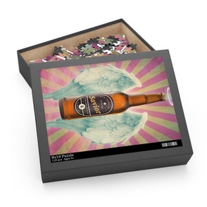 Funny Beer Angel Puzzle Savior Drinking 120-500 Piece Hilarious Jigsaw Fun for Beer Lovers and Party Enthusiasts