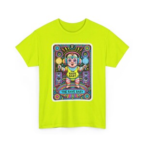 レイブ ベビー タロット カード シャツ | 面白いレイバー T シャツ | 踊るベビー レイバー シャツ | EDM フェスティバル 衣装 | レイブ フェスティバル シャツ | ユニークなレイブ ラバー ギフト