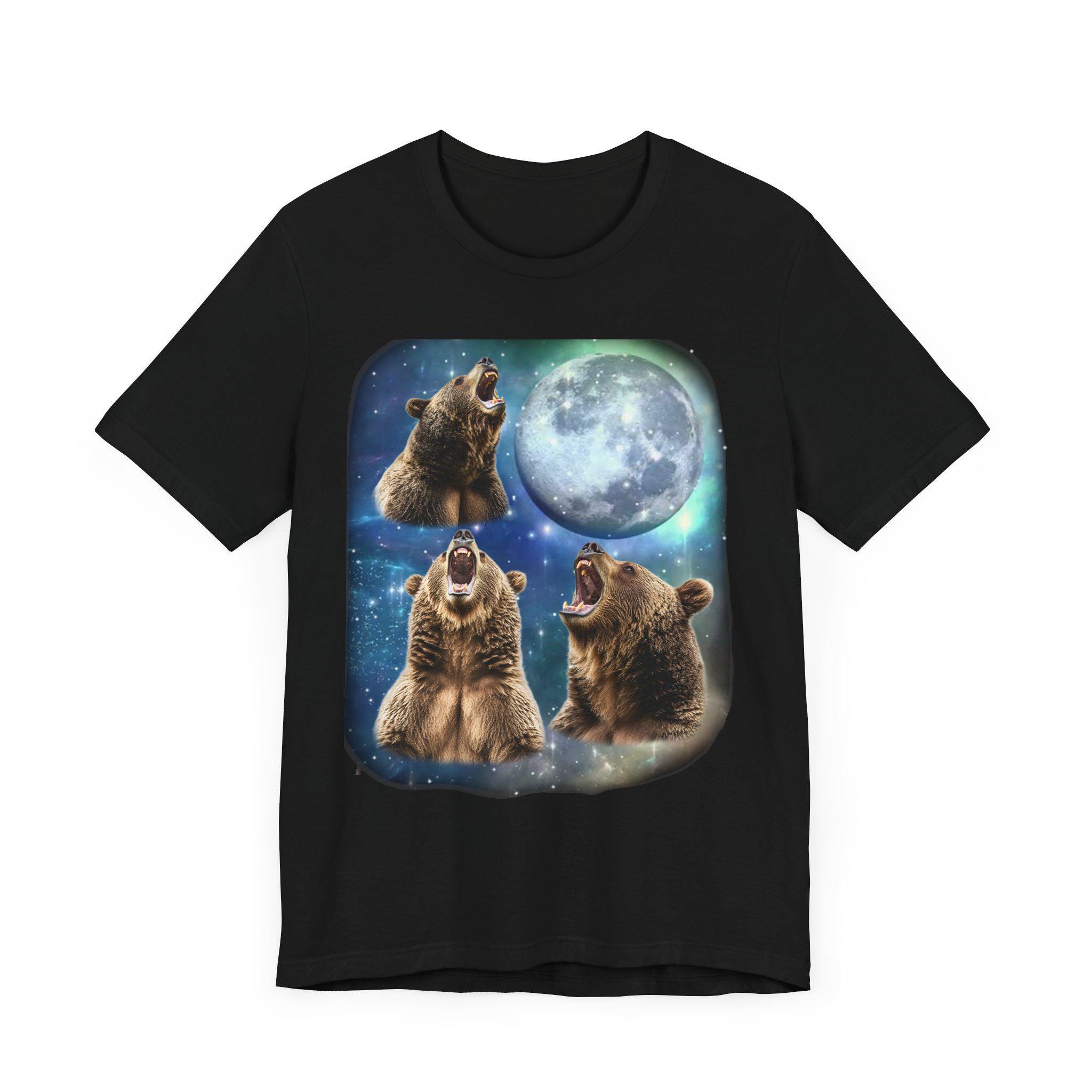 Grizzly Bear Howling at Moon T-shirt: Vintage 90s Wildlife