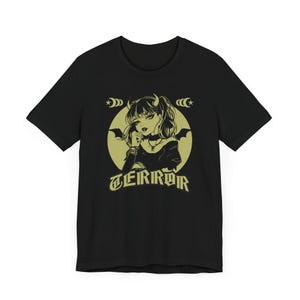 Terror Gothic Anime Style Shirt | Dark Aesthetic Streetwear Art | Ideal for Naughty Anime Girls Gothic Emo Lovers Night Terror Witch Design