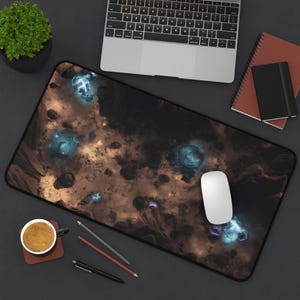Crystal Rock SchluchtSchlucht Map XL erweiterbares Mausunterlage | Schreibtischunterlage | Robuste Fantasy Karte für PC und D&D Dungeons Geschenk | Epische Nerdy Schreibtisch Decor
