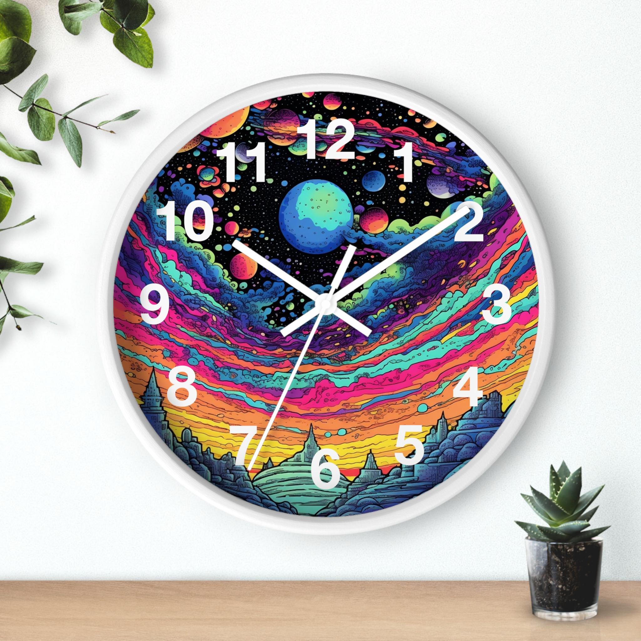 Psychedelic Space Wall Clock: Trippy Dorm Room Decor - Etsy