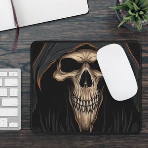 Creepy Grim Reaper Non Slip Mouse Pad | Gothic Death Aesthetic | Horror-Inspired Design | Essential for Dark Aesthetic Enthusiasts