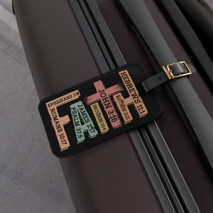 Faith Bible Verse Luggage Tag Trendy Christian Faith-Based Travel Accessory Perfect Believer Gift Unique Jesus Scripture Suitcase ID Badge