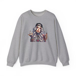 Tatted Bombshell Not Giving a F Sweater | Tattooed Baddie Pullover | Snarky Adult Attitude Sweatshirt Women | Streetwear Style Tattoo Lovers