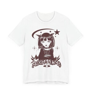 Moonbeams Goth Girl Anime Shirt | Streetwear Style Gothic Tee for Dark Aesthetic Emo Girls | Perfect Gift for Japanese Anime Lovers