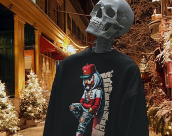 Nutcracker Gangster Sweater | Urban Style Streetwear Nutcracker Pullover | Hip Hop Christmas Sweatshirt | Holiday Fashion Nutcracker Lovers