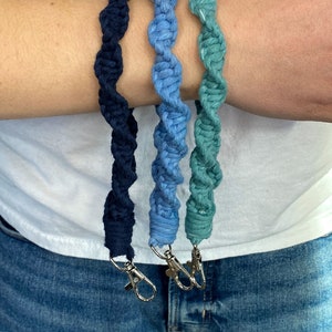 Handmade Macrame Wristlet | Keychain Holder | Key Wrist Strap | Spiral Macrame Accessory | Macrame Keychain | Wristlet Keychain Clip