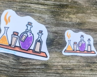 Non-binary pride flag potion bottles