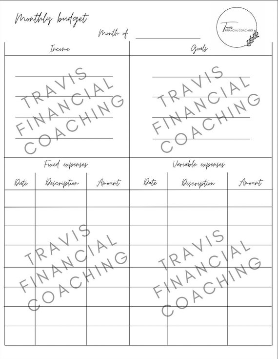 Monthly Budget Template - Etsy