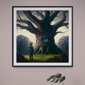 Surreal Wall Art, Oak Tree, Wall Art Poster